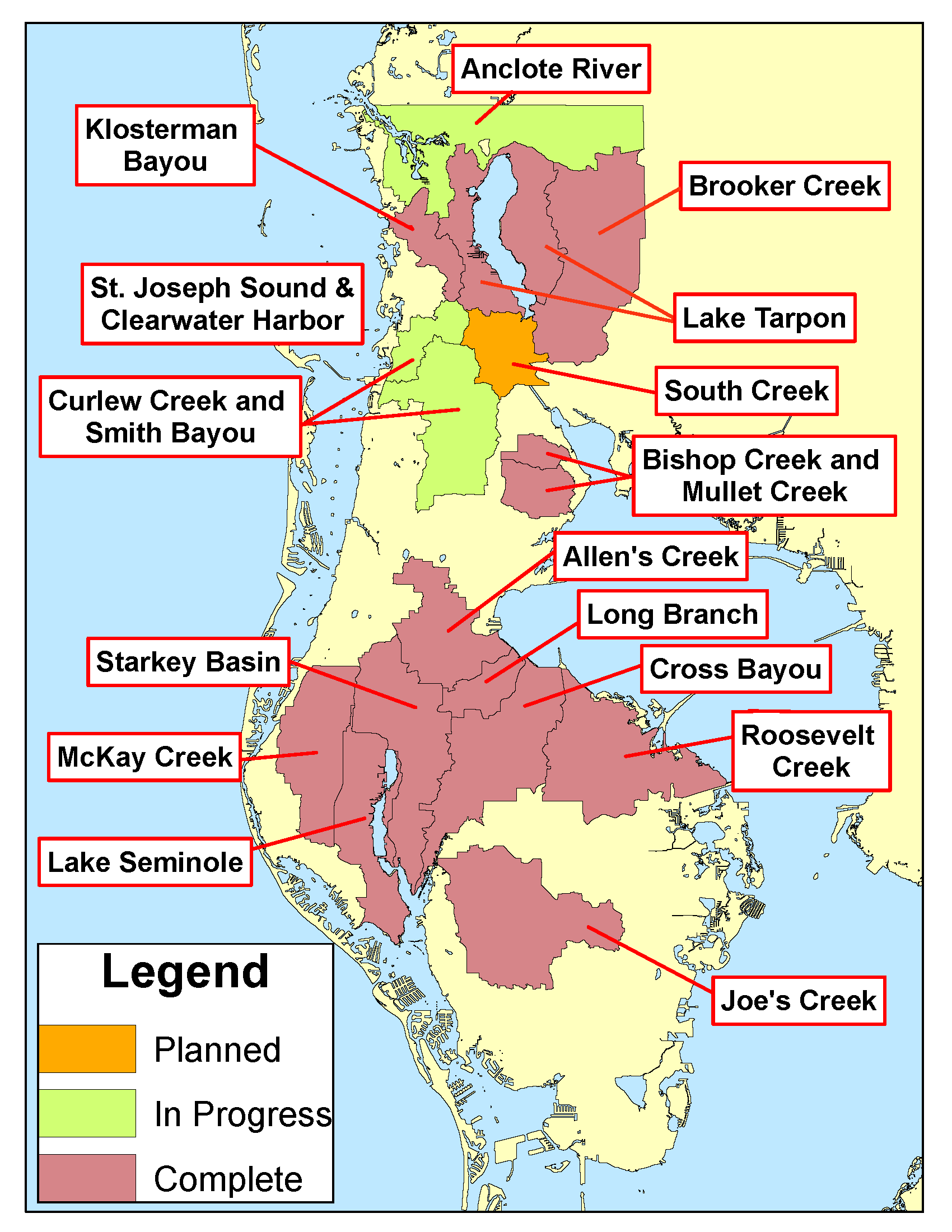 pinellas county watershed map