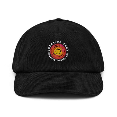 Corduroy Hat Black Front 637250c0e7d9a